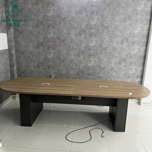 Bàn Họp Cũ 3mx1mxcao75 Hình Ovan Mặt Vân Gỗ Sang Trọng