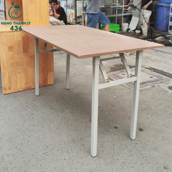 Bàn Làm Việc Cũ 1M2X75CM Mặt Gỗ Chân Sắt Gấp Gọn