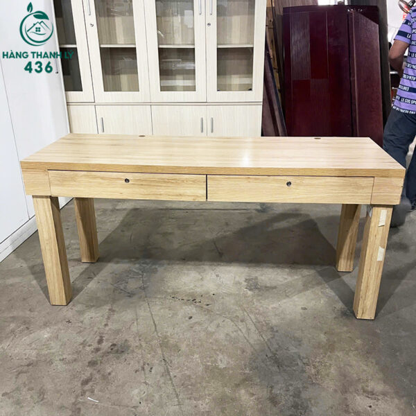 ban lam viec cu 1m6x55cmx75cm go van sang dang dai 1