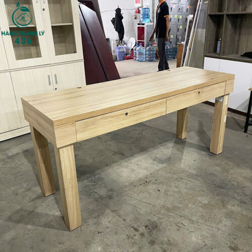 ban lam viec cu 1m6x55cmx75cm go van sang dang dai 3