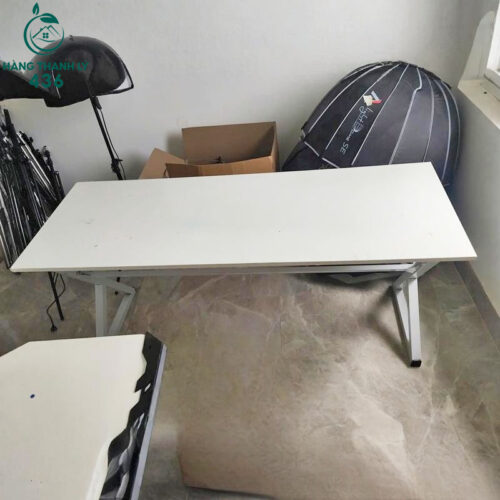 Bàn Làm Việc Cũ 1M6X60CM Màu Trắng Khung Sắt