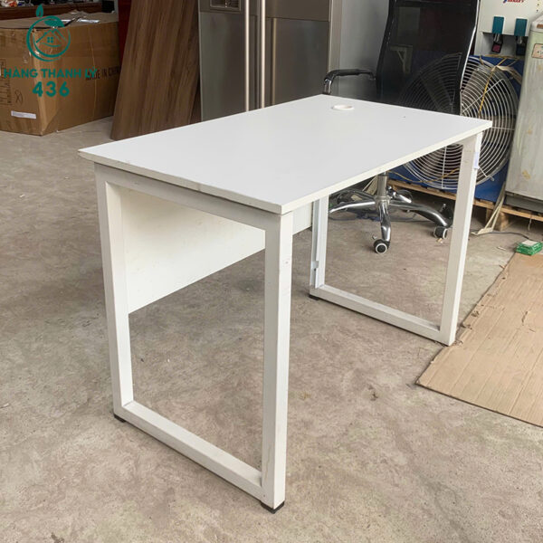 ban lam viec cu 1mx60x75cm chan sat mau trang 2