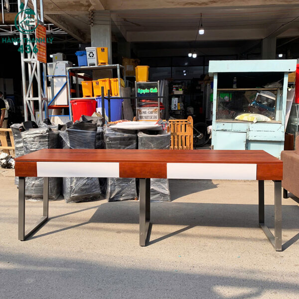 ban lam viec cu 2m1x60cmx75cm go van nau co hai hoc keo 2