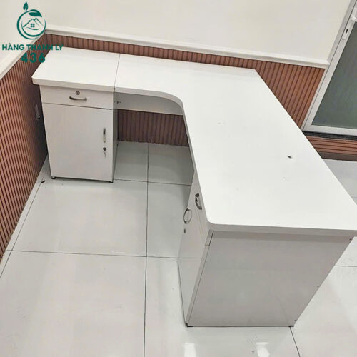 Bàn Làm Việc Cũ Chữ L 1M6X1M9X75CM Có Tủ Phụ Bên Hông 4 ban lam viec cu chu l 1m6x1m9x75cm co tu phu ben hong 2