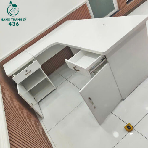 Bàn Làm Việc Cũ Chữ L 1M6X1M9X75CM Có Tủ Phụ Bên Hông 3 ban lam viec cu chu l 1m6x1m9x75cm co tu phu ben hong 3