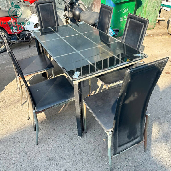 bo ban an cu 1m35x80cm mat kinh den ben dep 1