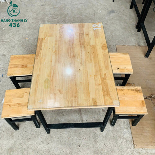 bo ban an cu 55cmx80cmx60cm 4 ghe don go nho 1