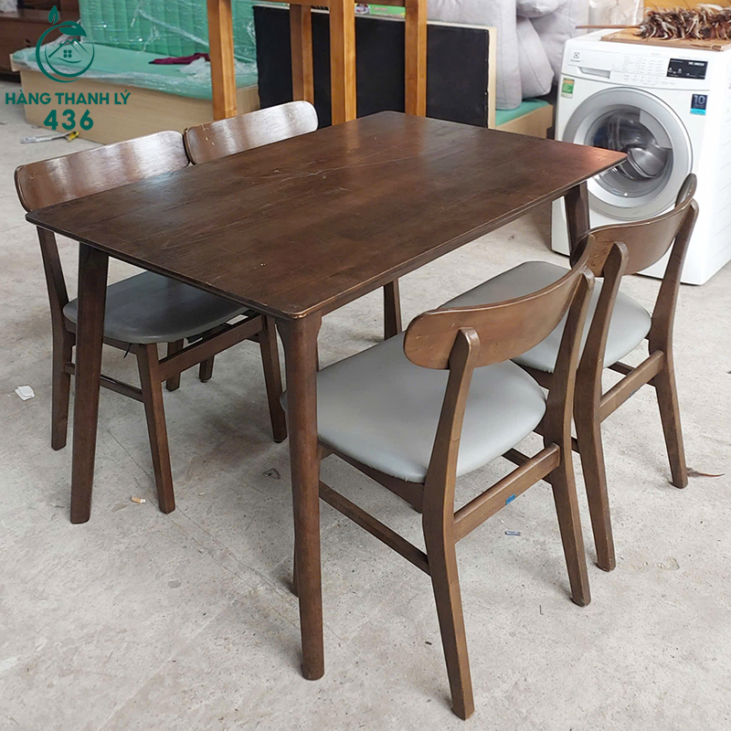 Bộ Bàn Ghế Cũ 1M2X80CM Màu Nâu Sẫm bo-ban-ghe-cu-1m2x80cm-mau-nau-sam-1 Bộ Bàn Ghế Cũ 1M2X80CM Màu Nâu Sẫm