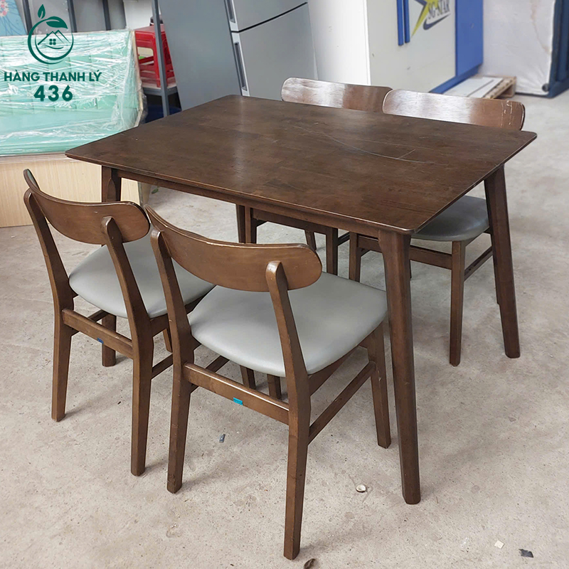 Bộ Bàn Ghế Cũ 1M2X80CM Màu Nâu Sẫm bo-ban-ghe-cu-1m2x80cm-mau-nau-sam-2 Bộ Bàn Ghế Cũ 1M2X80CM Màu Nâu Sẫm