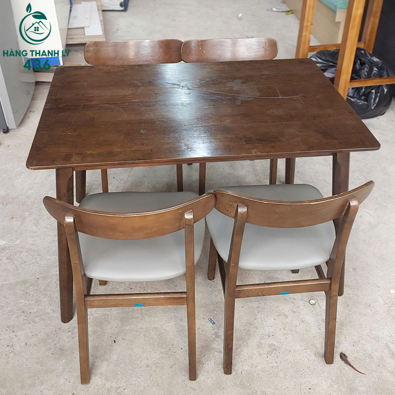 Bộ Bàn Ghế Cũ 1M2X80CM Màu Nâu Sẫm bo-ban-ghe-cu-1m2x80cm-mau-nau-sam-3 Bộ Bàn Ghế Cũ 1M2X80CM Màu Nâu Sẫm