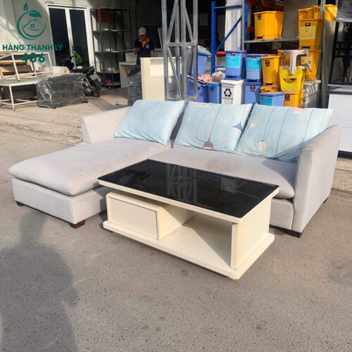 Bộ Sofa Cũ 2M2X1M6X80CM Góc Chữ L Bọc Vải Màu Xám