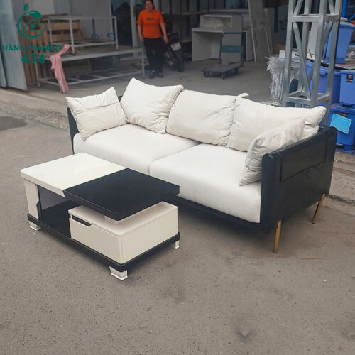 Bộ Sofa Cũ 2MX80CM Màu Trắng Đen Thiết Kế Sang Trọng 3 bo sofa cu 2mx80cm dai mau trang den thiet ke sang trong 1