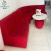 Bộ Sofa Cũ Góc Cong Màu Đỏ Bọc Vải Sang Trọng