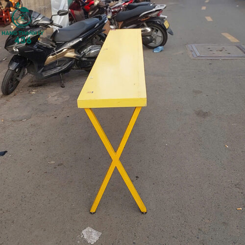 Ghế Ăn Cũ 2M4X40CMX80CM Màu Vàng Chân Hình Chữ X 4 Ghế Ăn Cũ 2M4X40CMX80CM Màu Vàng Chân Hình Chữ X
