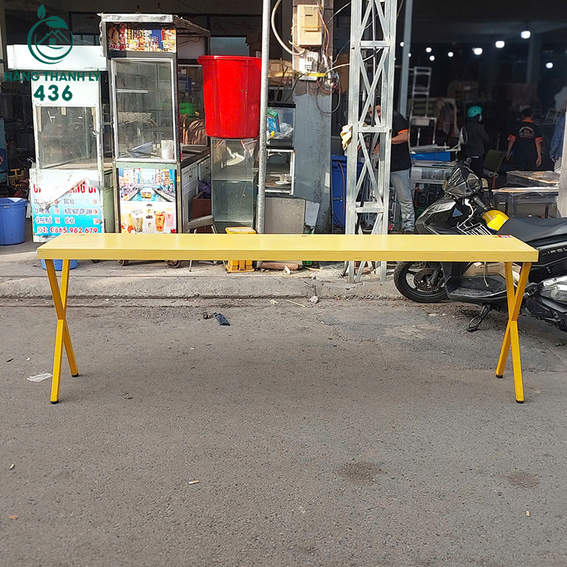 Ghế Ăn Cũ 2M4X40CMX80CM Màu Vàng Chân Hình Chữ X ghe-an-cu-2m4x40cmx80cm-mau-vang-chan-hinh-chu-x-2 Ghế Ăn Cũ 2M4X40CMX80CM Màu Vàng Chân Hình Chữ X