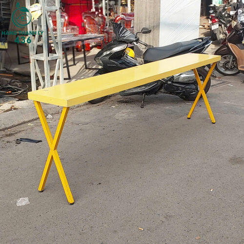 Ghế Ăn Cũ 2M4X40CMX80CM Màu Vàng Chân Hình Chữ X 3 Ghế Ăn Cũ 2M4X40CMX80CM Màu Vàng Chân Hình Chữ X