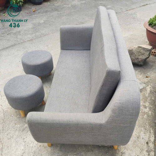 ghe sofa cu doi bang dai vai ni mau xam 1