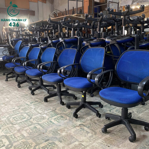 Ghế Văn Phòng Cũ Lưng Lưới Màu Xanh Tay Vịn Nhựa 3 ghe van phong cu lung luoi mau xanh tay vin nhua 3
