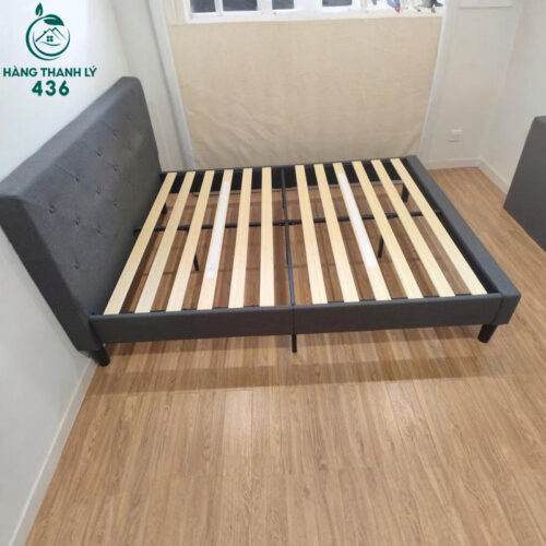 giuong ngu cu 1m6x2m boc dem mau xam 1