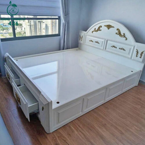 Giường Ngủ Cũ Thiết Kế Đầu Giường Hoa Văn Sang Trọng