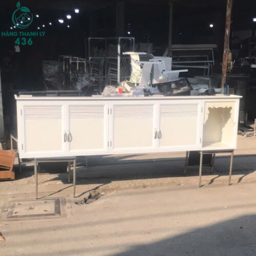 Kệ Bếp Cũ 2M5X60CM Màu Trắng Rộng Rãi Kèm Hộc