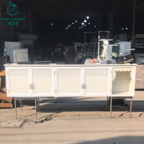 Kệ Bếp Cũ 2M5X60CM Màu Trắng Rộng Rãi Kèm Hộc