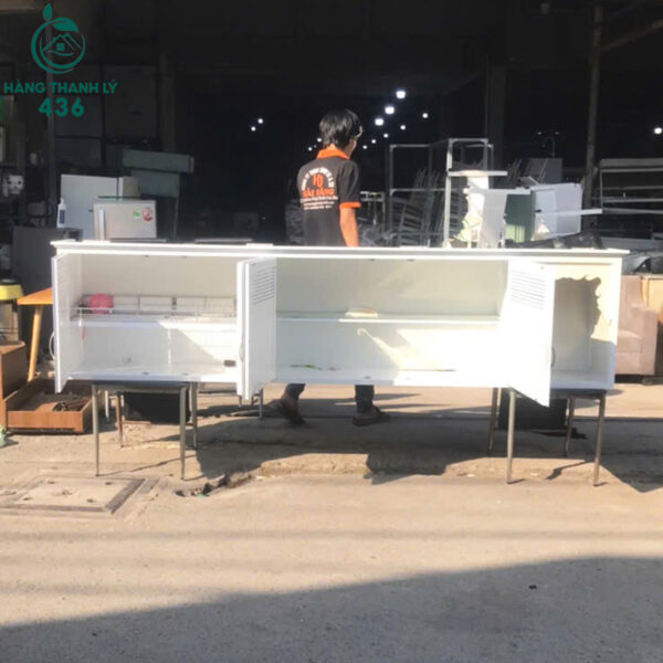 Kệ Bếp Cũ 2M5X60CM Màu Trắng Rộng Rãi Kèm Hộc