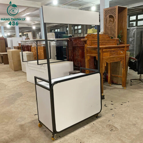 Quầy Bán Hàng Cũ 1MX55CMX1M8 Phối Màu Trắng Đen 5 quay ban hang cu 1mx55cmx1m8 phoi mau trang den 1