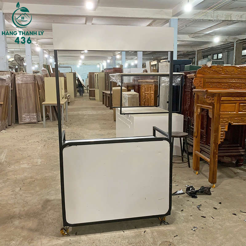 Quầy Bán Hàng Cũ 1MX55CMX1M8 Phối Màu Trắng Đen quay-ban-hang-cu-1mx55cmx1m8-phoi-mau-trang-den-5 Quầy Bán Hàng Cũ 1MX55CMX1M8 Phối Màu Trắng Đen
