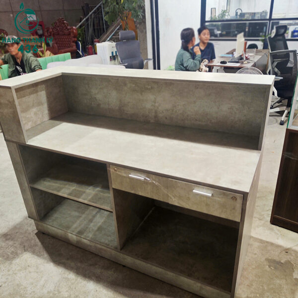 Quầy Tiếp Tân Cũ 1M5X1M1 Màu Xám Có Hộc Kéo