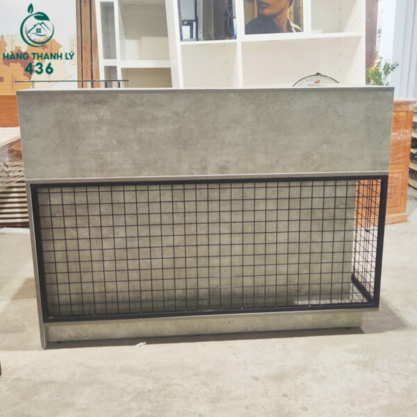 Quầy Tiếp Tân Cũ 1M5X1M1 Màu Xám Có Hộc Kéo