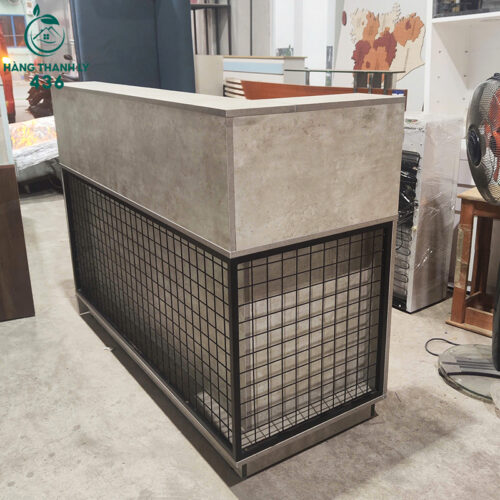 Quầy Tiếp Tân Cũ 1M5X1M1 Màu Xám Có Hộc Kéo