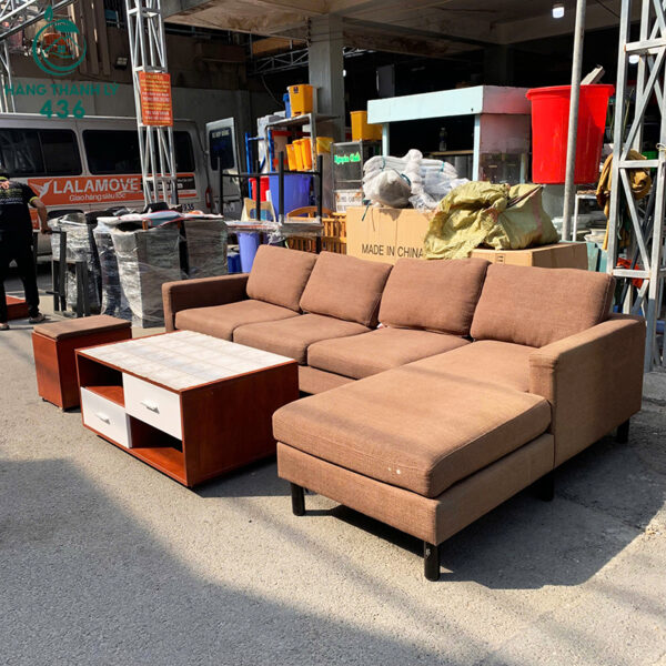 sofa chu l cu 2m85x1m65 boc vai nau kem ghe don 4