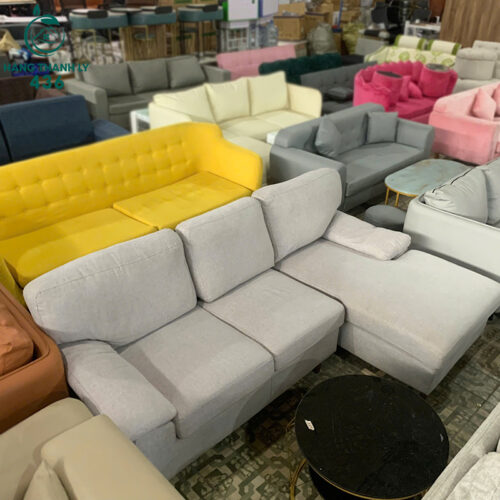 Sofa Cũ Chữ L Màu Kem Bọc Vải Hàng Đẹp 4 sofa cu chu l mau kem boc vai hang dep 2