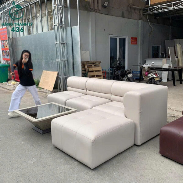 sofa goc l cu 2m8x1m9 mau trang kem sang trong 2