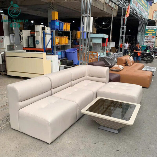 sofa goc l cu 2m8x1m9 mau trang kem sang trong 3