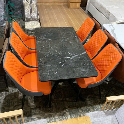 thanh ly bo ban an mat da kem 6 ghe boc nem moi 99 3