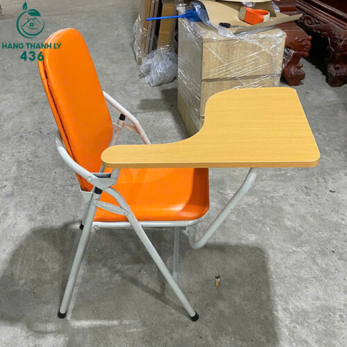 Thanh Lý Ghế Học Sinh Liền Bàn Mặt Gỗ Màu Vàng Mới 99%