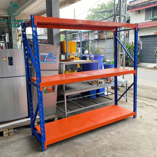Thanh Lý Kệ Để Hàng 2MX2M10X60CM Màu Xanh Phối Cam Mới 99% 2 thanh ly ke de hang 2mx2m10x60cm mau xanh phoi cam moi 99 3