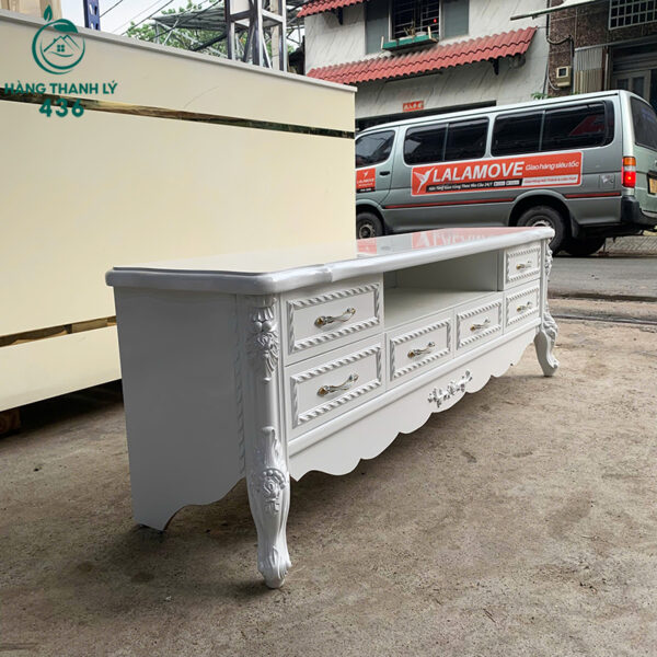 thanh ly ke tivi mau trang 1m6x40cmx50cm cham hoa van moi 99 2