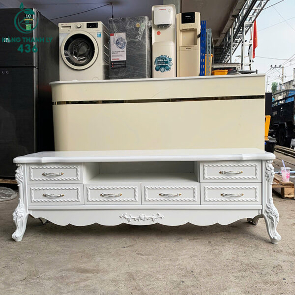 thanh ly ke tivi mau trang 1m6x40cmx50cm cham hoa van moi 99 3