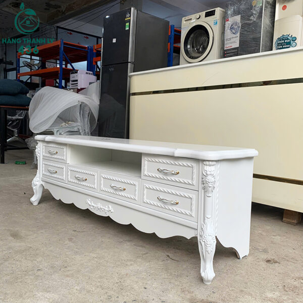 thanh ly ke tivi mau trang 1m6x40cmx50cm cham hoa van moi 99 4