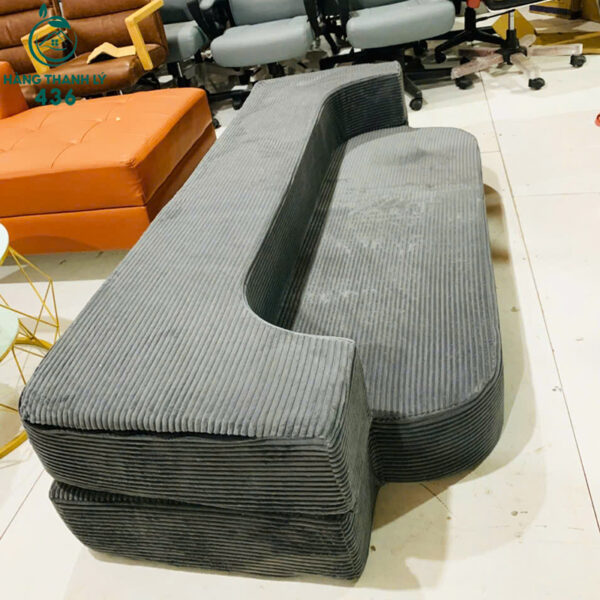 thanh ly sofa gap gon 1m2x2m mau xam boc vai nhung moi 99 2