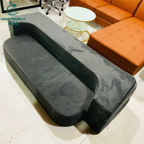 thanh ly sofa gap gon 1m2x2m mau xam boc vai nhung moi 99 4