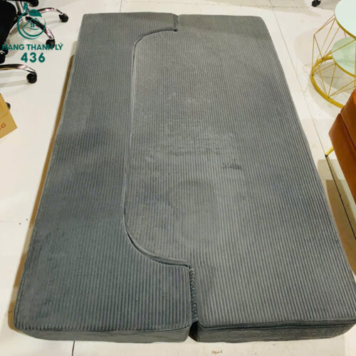 thanh ly sofa gap gon 1m2x2m mau xam boc vai nhung moi 99 5