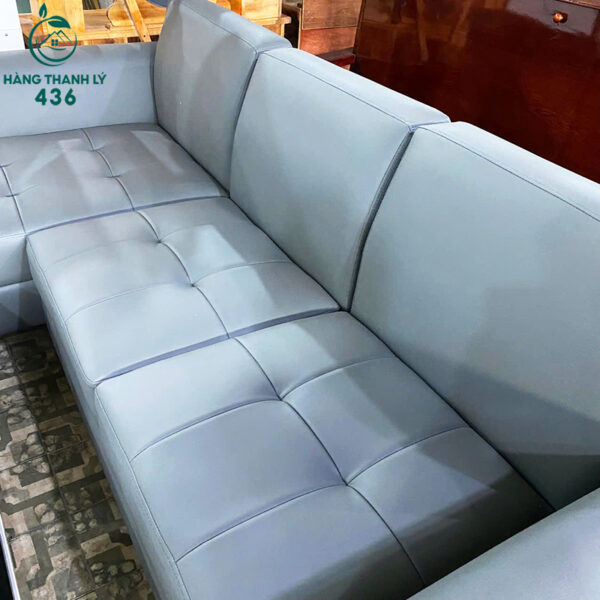 thanh ly sofa goc l da mau xam dam sang trong moi 99 1