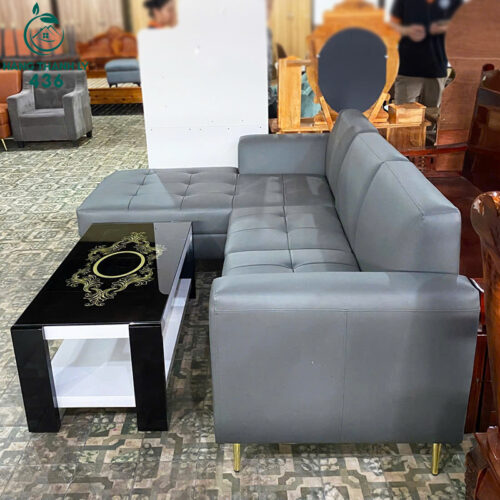 thanh ly sofa goc l da mau xam dam sang trong moi 99 2