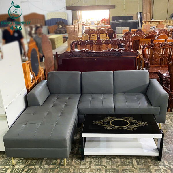 thanh ly sofa goc l da mau xam dam sang trong moi 99 3