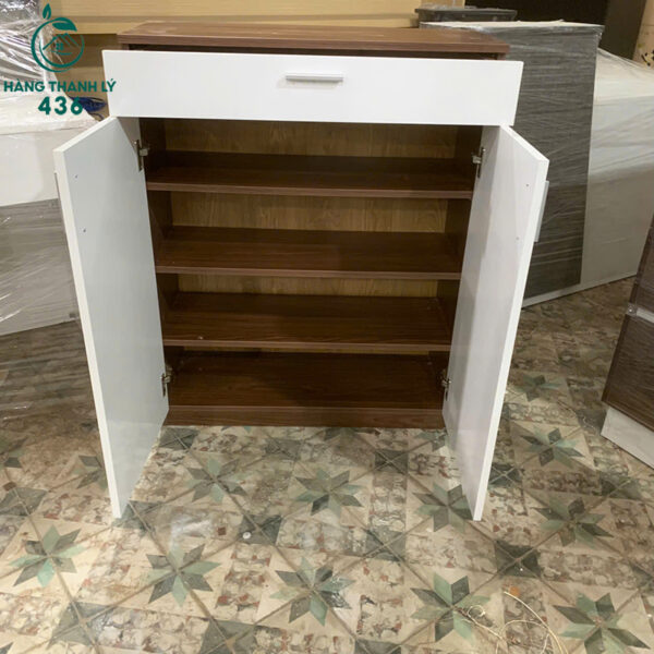 thanh ly tu giay 80cmx1mx32cm hai canh mau trang moi 99 3