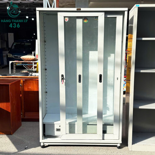 Tủ Sắt Hồ Sơ Cũ 1M1X1M8 Kính Trong Suốt Dễ Dàng Quan Sát 4 Tủ Hồ Sơ Cũ 1M1X1M8 Kính Trong Suốt Dễ Dàng Quan Sát